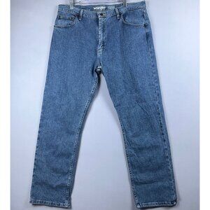 Wrangler Straight Leg Jeans Mens Size 38X32 Advanced Comfort MGW25MW Blue